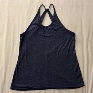 Zella Blue Open Back Sleeveless Workout Tank Size Large
